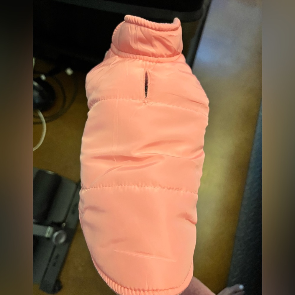Coral Pink Puffer Dog Jacket